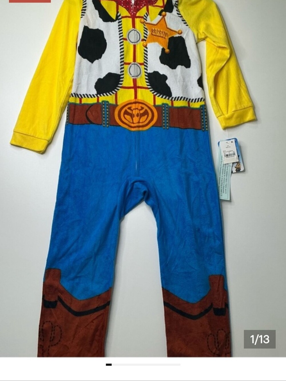 Disney Pixar Toy Story 4 Sheriff Woody Pajamas PJs Sleeper Costume Child Size M